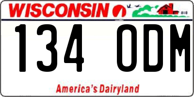 WI license plate 134ODM