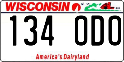 WI license plate 134ODO
