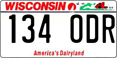 WI license plate 134ODR