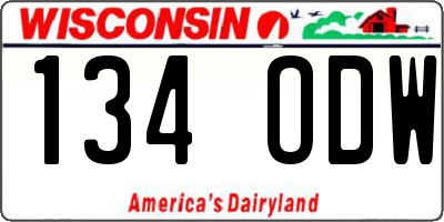 WI license plate 134ODW