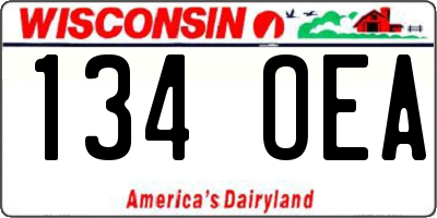WI license plate 134OEA