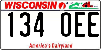 WI license plate 134OEE