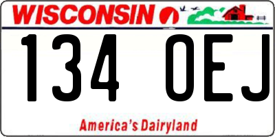 WI license plate 134OEJ
