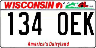WI license plate 134OEK