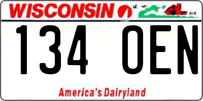 WI license plate 134OEN
