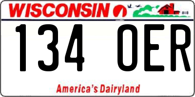WI license plate 134OER