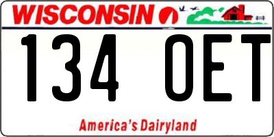 WI license plate 134OET