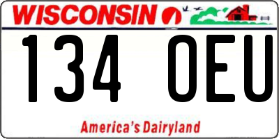 WI license plate 134OEU