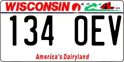 WI license plate 134OEV