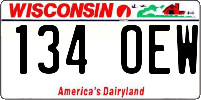 WI license plate 134OEW