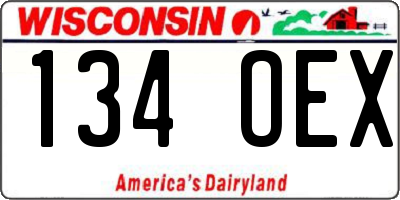 WI license plate 134OEX