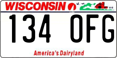 WI license plate 134OFG