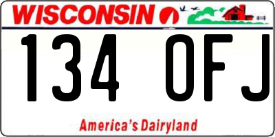WI license plate 134OFJ