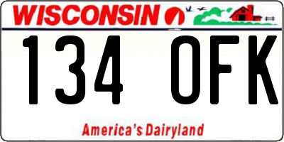 WI license plate 134OFK