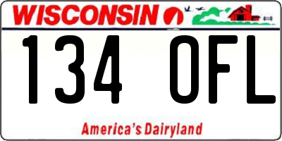 WI license plate 134OFL