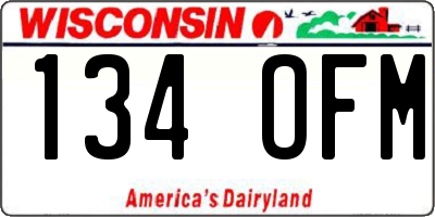WI license plate 134OFM