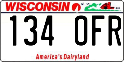 WI license plate 134OFR
