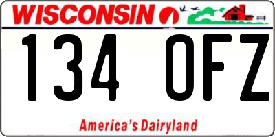 WI license plate 134OFZ