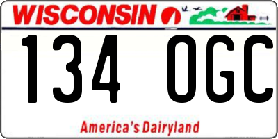 WI license plate 134OGC