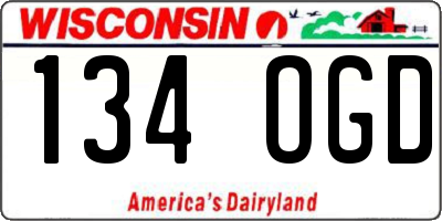 WI license plate 134OGD