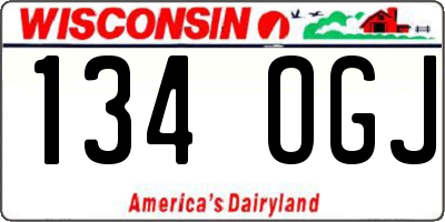 WI license plate 134OGJ