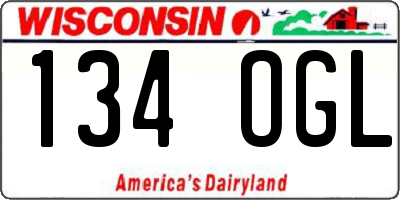 WI license plate 134OGL