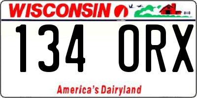 WI license plate 134ORX