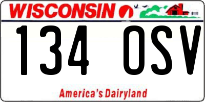 WI license plate 134OSV