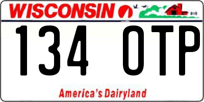 WI license plate 134OTP