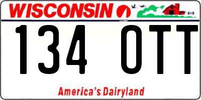 WI license plate 134OTT