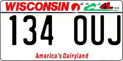 WI license plate 134OUJ