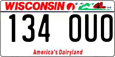 WI license plate 134OUO