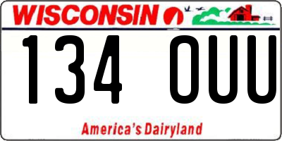WI license plate 134OUU