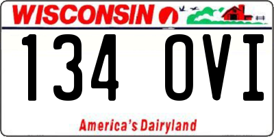 WI license plate 134OVI