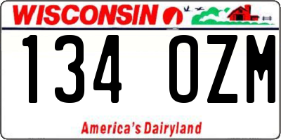 WI license plate 134OZM