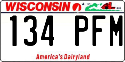 WI license plate 134PFM