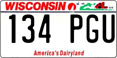 WI license plate 134PGU
