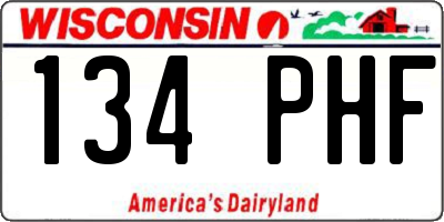 WI license plate 134PHF