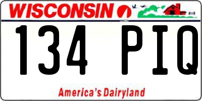 WI license plate 134PIQ