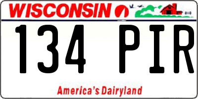 WI license plate 134PIR