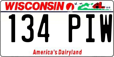 WI license plate 134PIW
