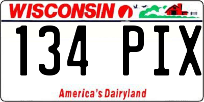 WI license plate 134PIX