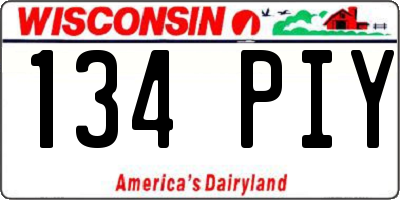 WI license plate 134PIY