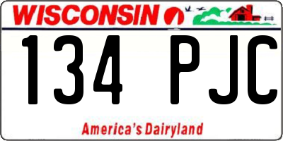 WI license plate 134PJC