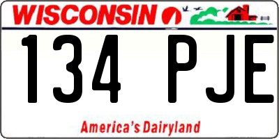 WI license plate 134PJE