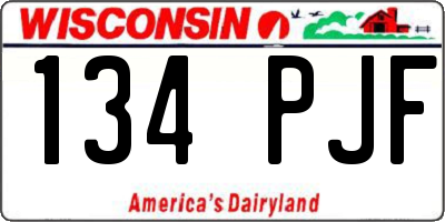 WI license plate 134PJF