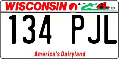 WI license plate 134PJL