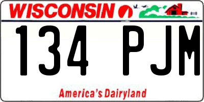 WI license plate 134PJM