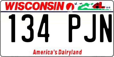 WI license plate 134PJN