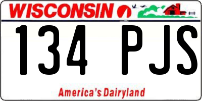 WI license plate 134PJS